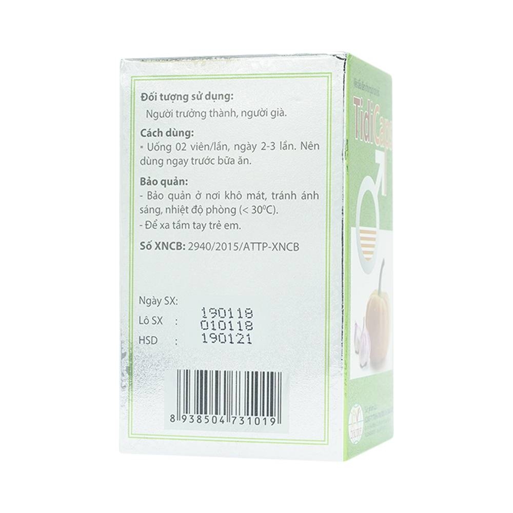 Hình ảnh Viên tiểu đêm cho người cao tuổi TidiCaps HDPHARMA phòng và làm giảm các chứng u xơ tiền liệt tuyến lành tính (100 viên) 