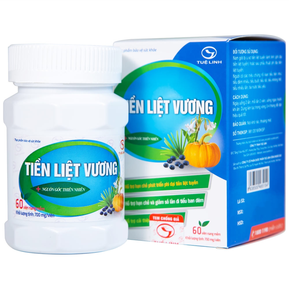 Hình ảnh Viên uống Tiền Liệt Vương Tuệ Linh giúp hạn chế phát triển phì đại tiền liệt tuyến (60 viên)