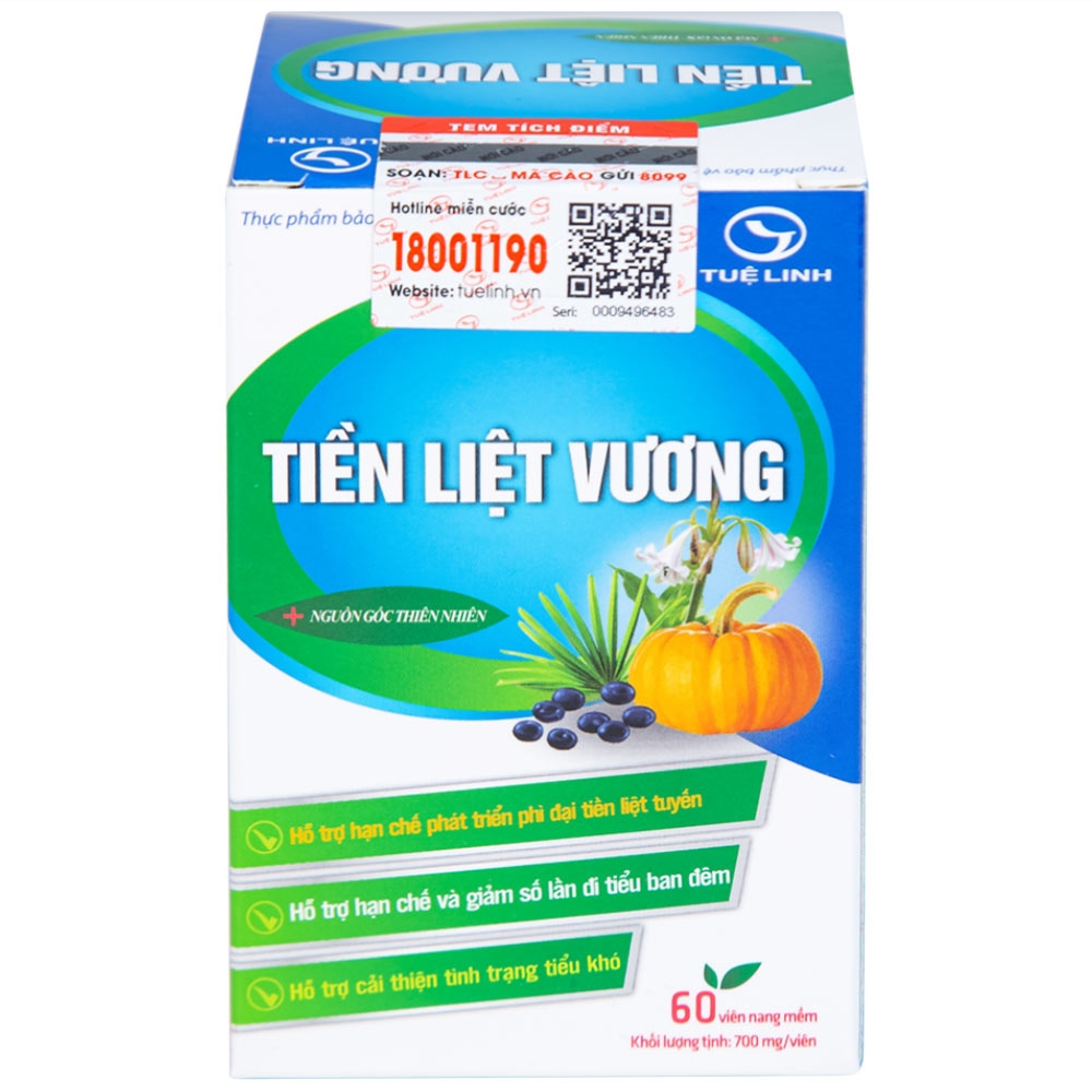 Hình ảnh Viên uống Tiền Liệt Vương Tuệ Linh giúp hạn chế phát triển phì đại tiền liệt tuyến (60 viên)