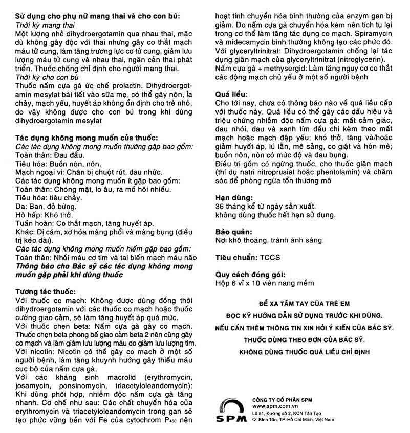 Hình ảnh Thuốc Timmak 3mg S.P.M điều trị rối loạn tuần hoàn thể đứng (6 vỉ x 10 viên)