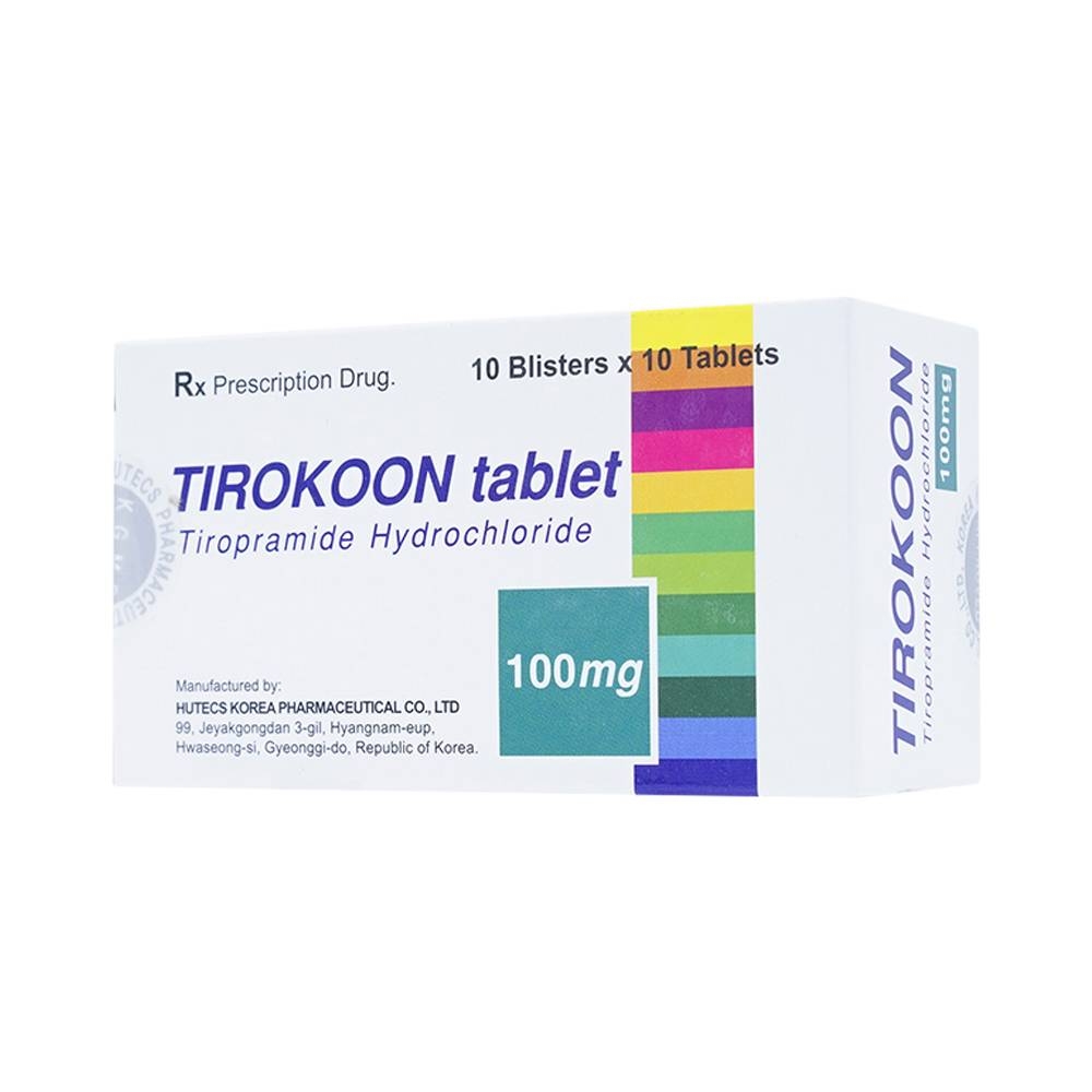 Hình ảnh Thuốc Tirokoon 100mg Hutecs điều trị co thắt dạ dày ruột (10 vỉ x 10 viên)