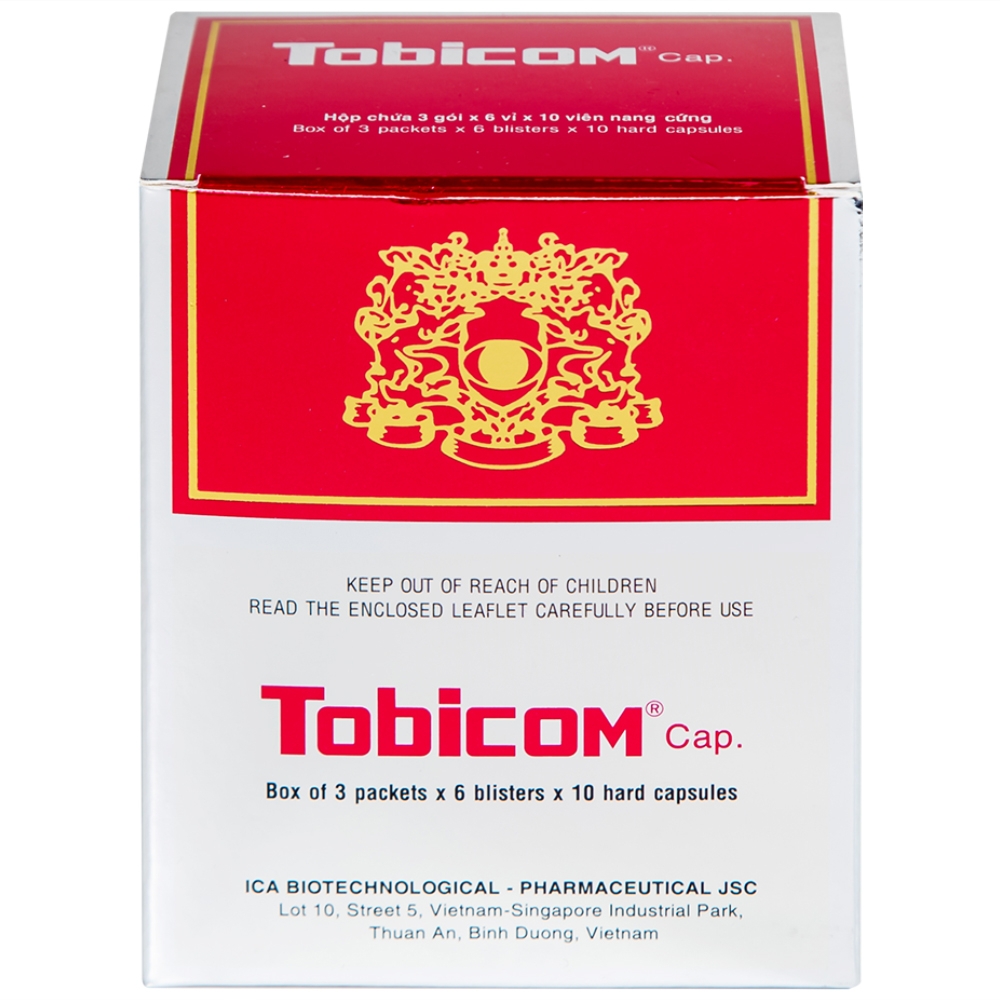 Hình ảnh Thuốc Tobicom ICA hỗ trợ điều trị mỏi mắt, đau nhức mắt (3 gói x 6 vỉ x 10 viên)
