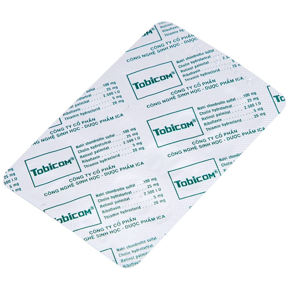Hình ảnh Thuốc Tobicom ICA hỗ trợ điều trị mỏi mắt, đau nhức mắt (3 gói x 6 vỉ x 10 viên)