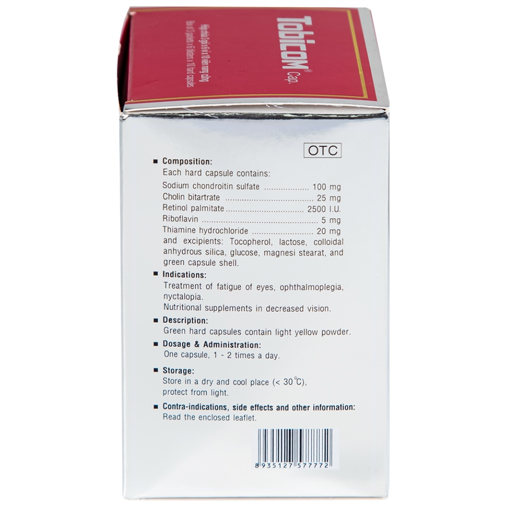 Hình ảnh Thuốc Tobicom ICA hỗ trợ điều trị mỏi mắt, đau nhức mắt (3 gói x 6 vỉ x 10 viên)