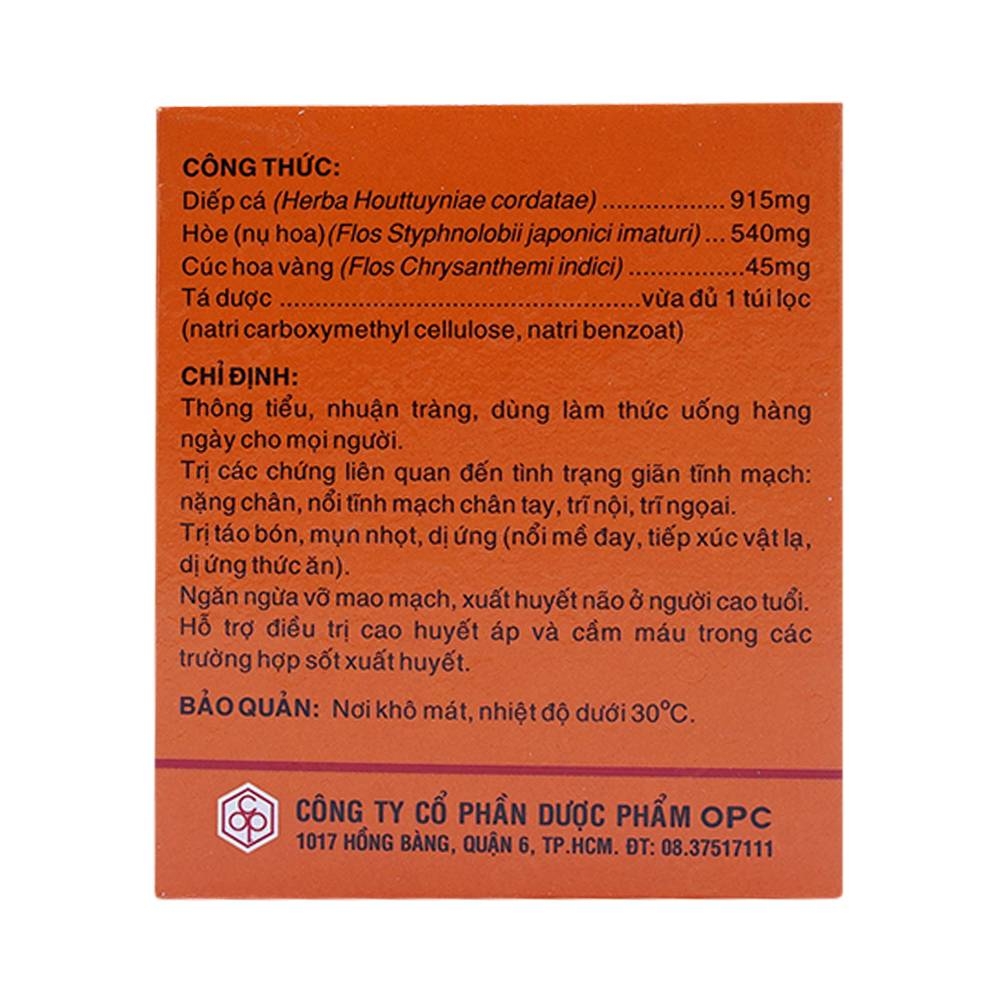 Hình ảnh Trà túi lọc Ruton OPC thông tiểu, nhuận tràng, điều trị giãn tĩnh mạch (24 túi x 1,5g)