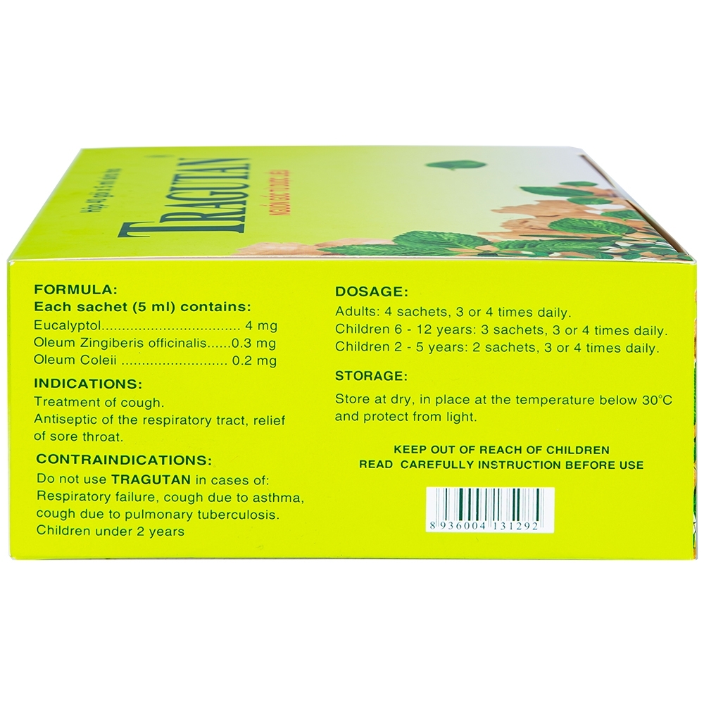 Hình ảnh Siro ho Tragutan Dược điều trị các chứng ho, sát trùng đường hô hấp (40 gói x 5ml)