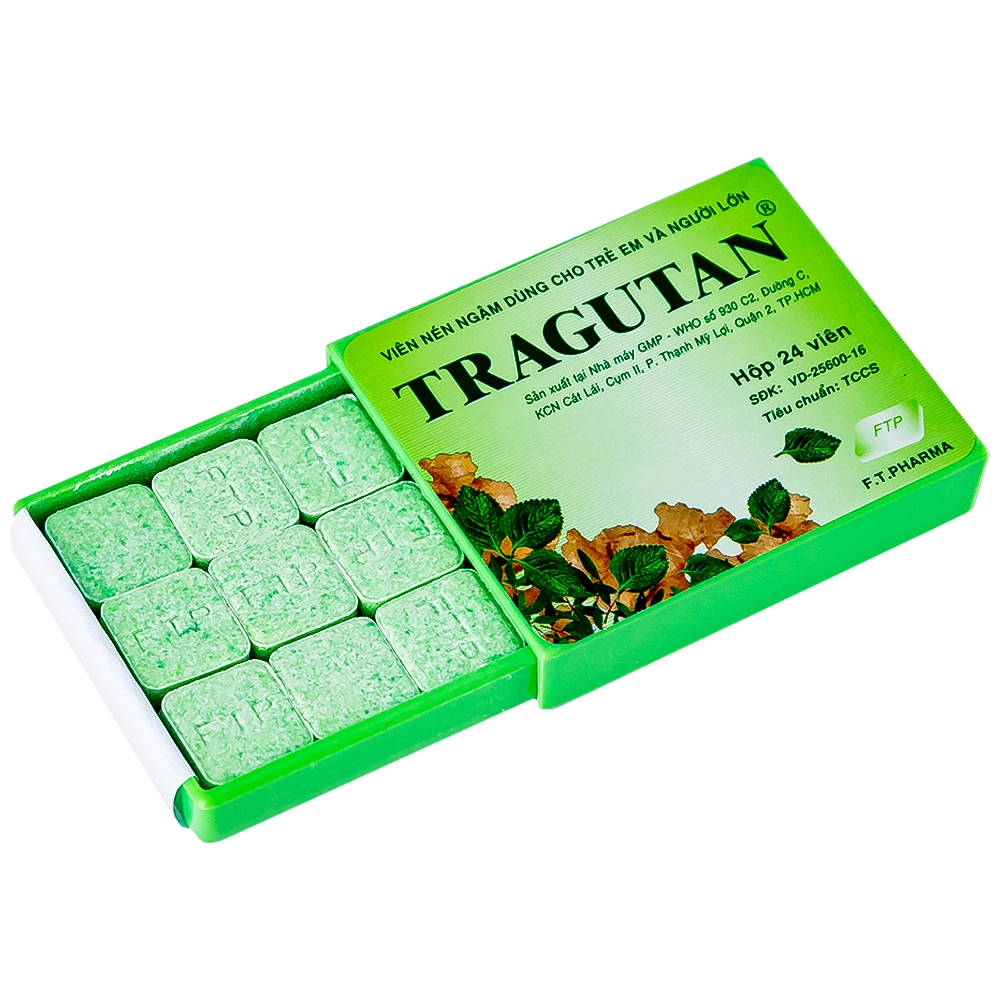 Hình ảnh Viên ngậm Tragutan Dược 3-2 sát trùng đường hô hấp, đường miệng, làm dịu cơn ho (24 viên)