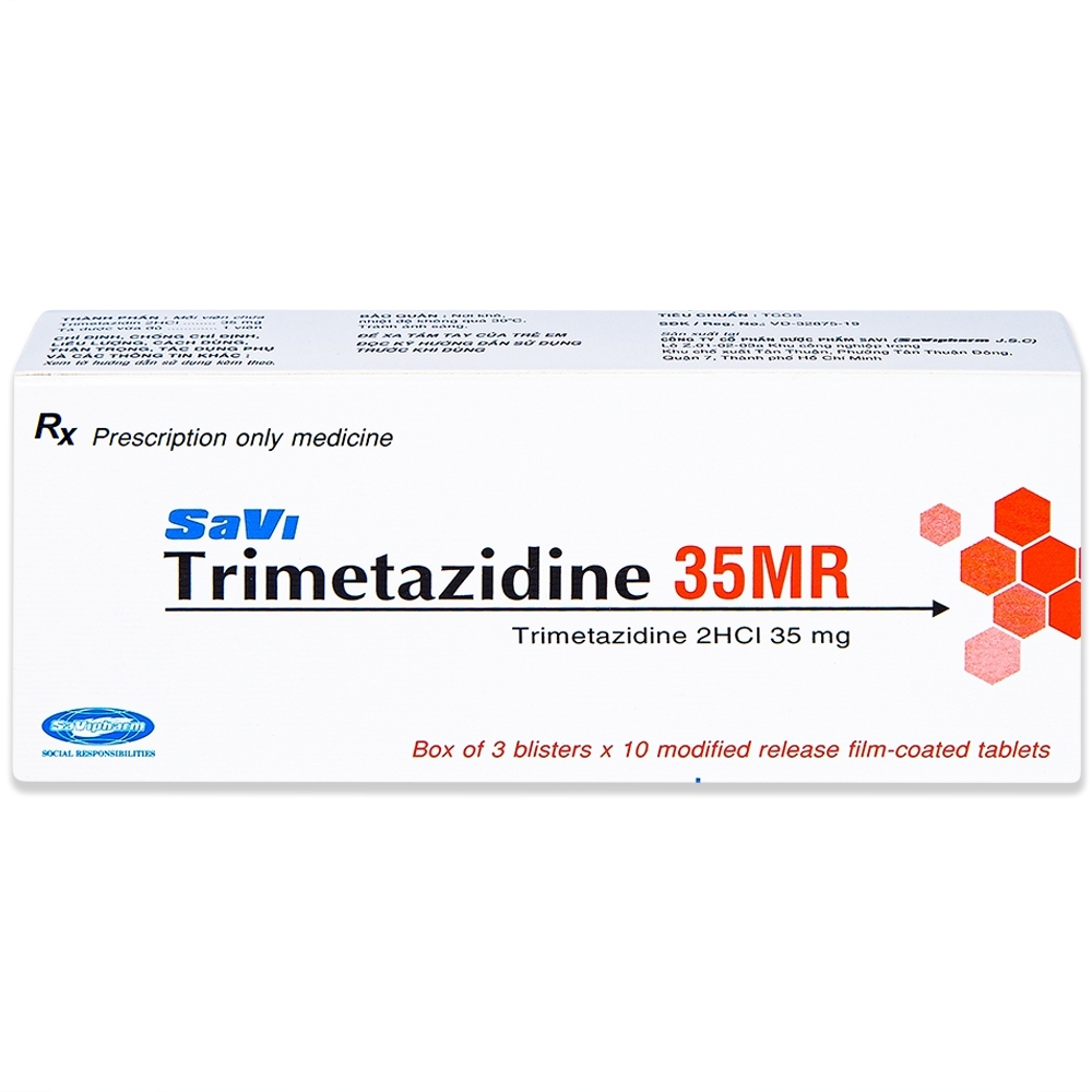 Hình ảnh Thuốc Savi Trimetazidine 35MR điều trị đau thắt ngực (3 vỉ x 10 viên)
