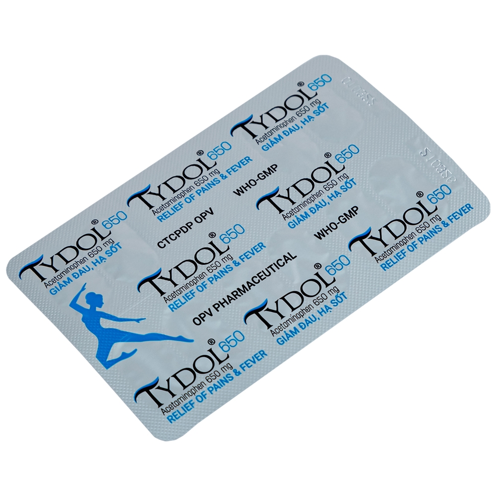 Hình ảnh Thuốc Tydol 650 OPV giảm đau và hạ sốt từ nhẹ đến trung bình (10 vỉ x 10 viên)