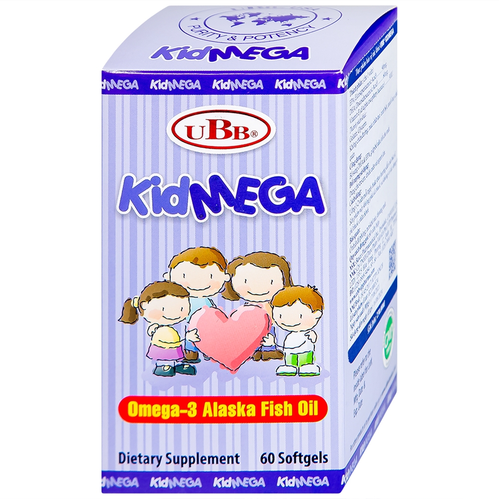 Hình ảnh Viên uống KidMega UBB bổ sung DHA & EPA, giúp bổ não, tốt cho mắt (60 viên)