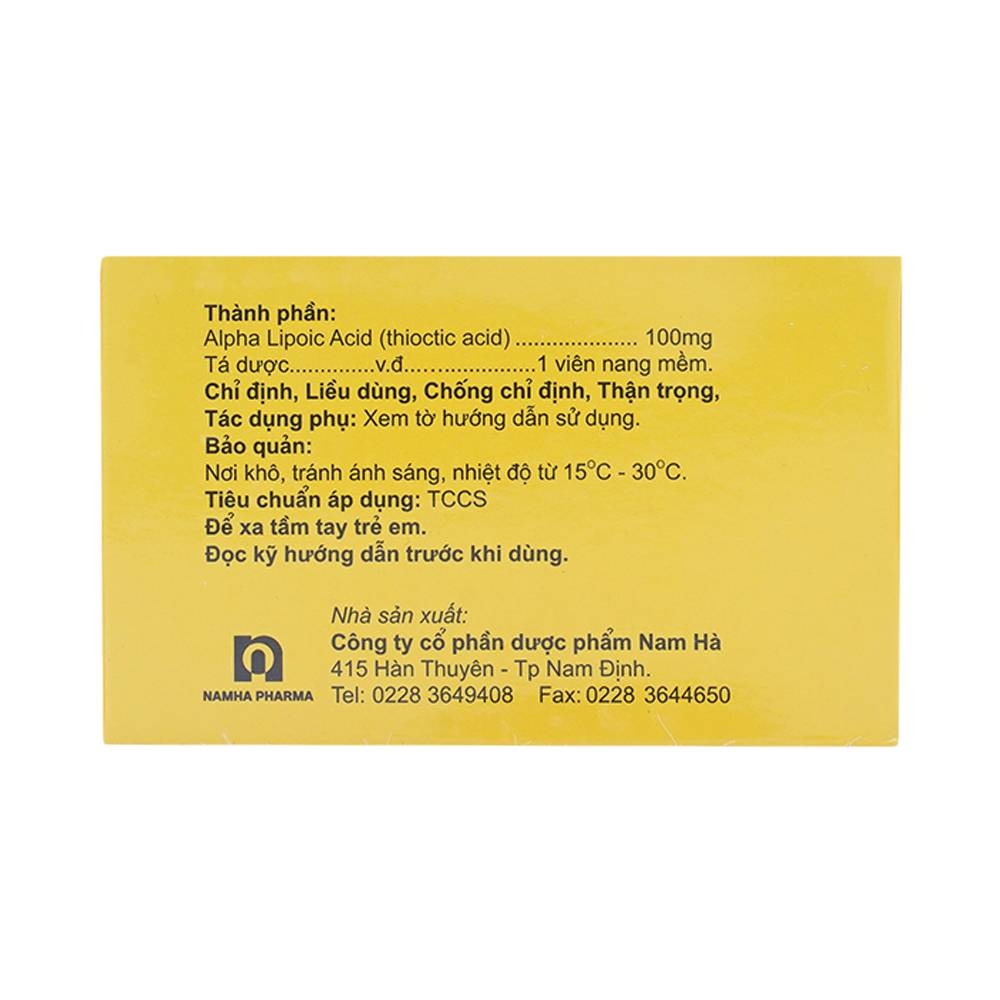 Hình ảnh Thuốc Ubiheal 100 Nam Hà điều trị các rối loạn cảm giác do bệnh thần kinh đái tháo đường (5 vỉ x 6 viên)