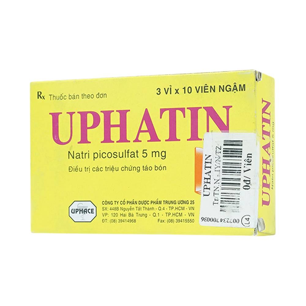 Hình ảnh Viên ngậm Uphatin 5mg Uphace điều trị các triệu chứng táo bón (3 vỉ x 10 viên) 