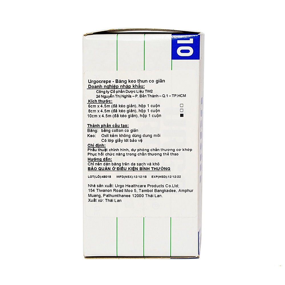 Hình ảnh Băng keo thun co giãn Urgo Crepe size 10cm x 4.5m cố định phẫu thuật chỉnh hình, dự phòng chấn thương cơ khớp