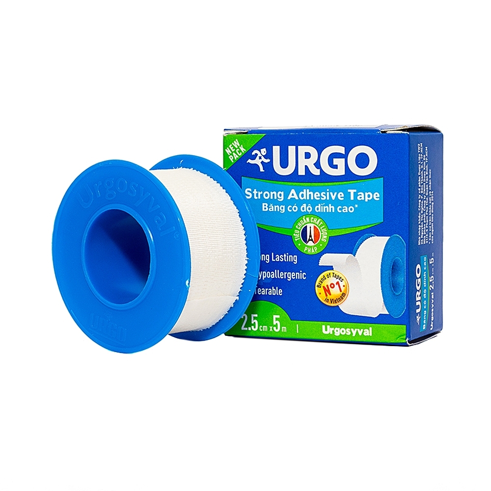 Hình ảnh Băng keo lụa có độ dính cao Urgosyval Strong Adhessive size 2.5cm x 5m cố định băng gạc (1 cuộn)