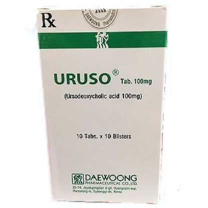 Hình ảnh Thuốc Uruso Tab. 100mg Daewoong điều trị sỏi mật (10 vỉ x 10 viên)