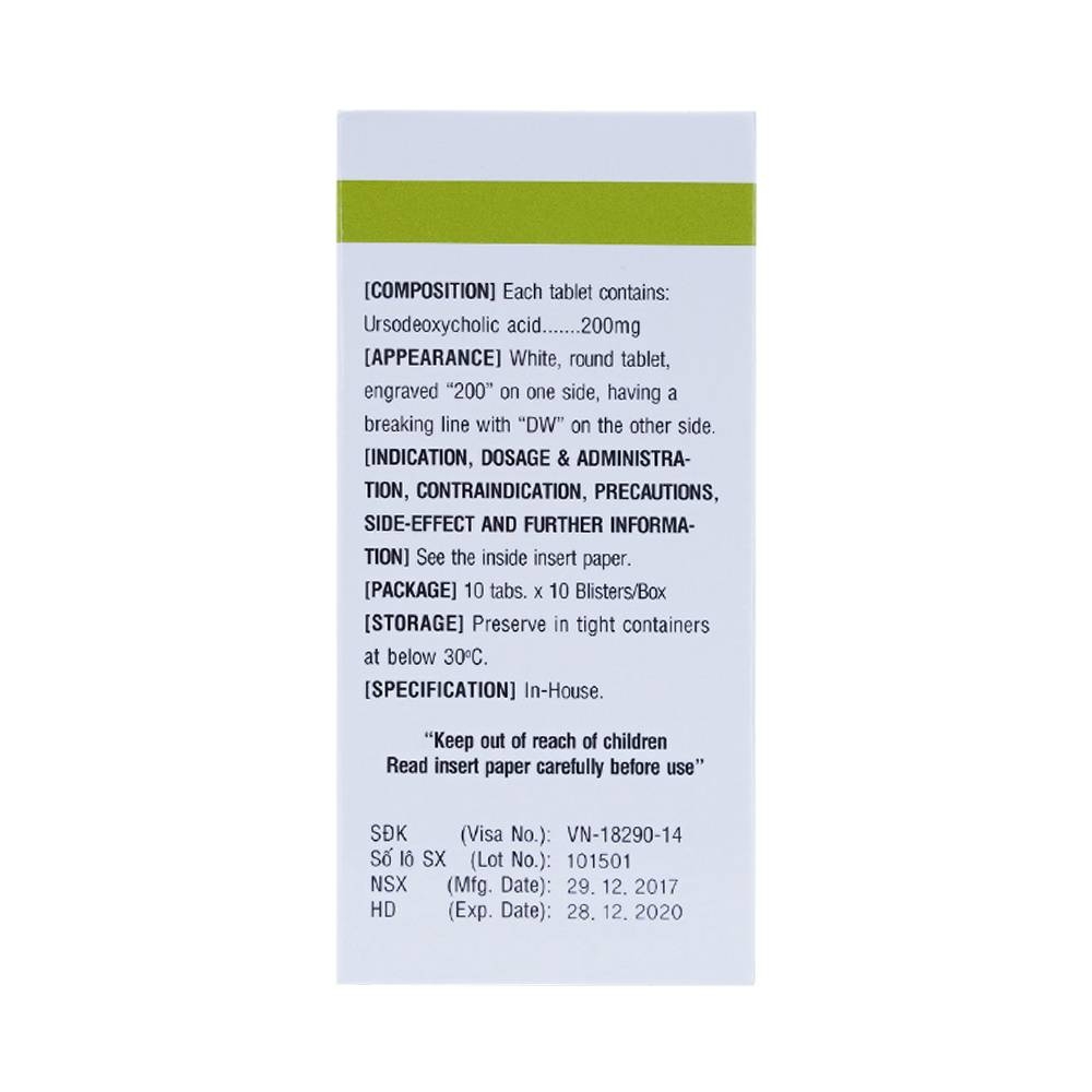 Hình ảnh Thuốc Uruso Tab. 200mg Daewoong điều trị sỏi mật (10 vỉ x 10 viên)