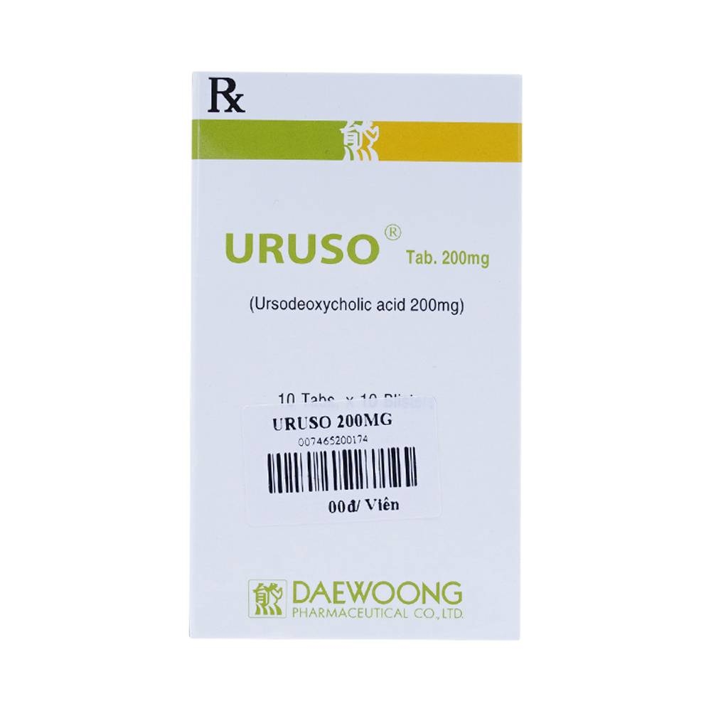 Hình ảnh Thuốc Uruso Tab. 200mg Daewoong điều trị sỏi mật (10 vỉ x 10 viên)