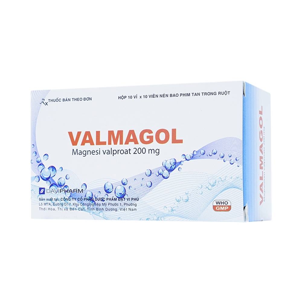 Hình ảnh Thuốc Valmagol 200mg Davipharm điều trị các cơn đau toàn thể, cục bộ (10 vỉ x 10 viên)