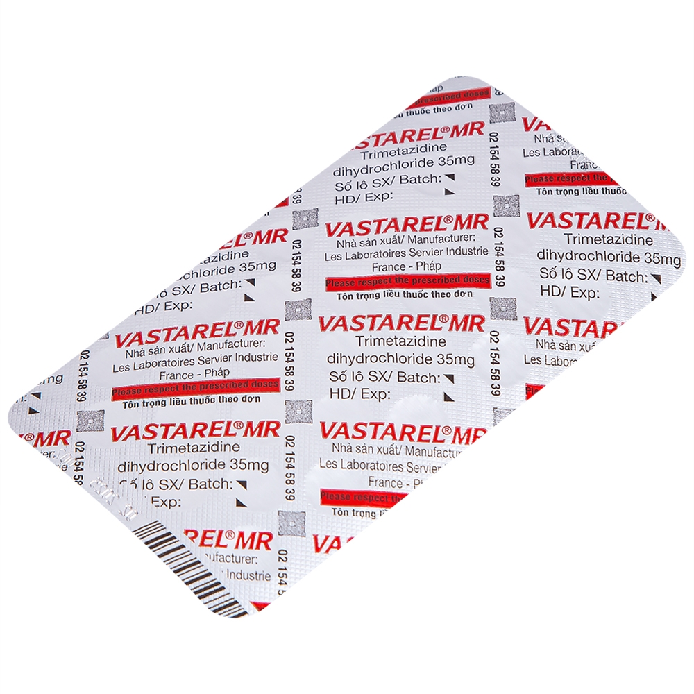 Hình ảnh Thuốc Vastarel MR Servier điều trị đau thắt ngực (2 vỉ x 30 viên)