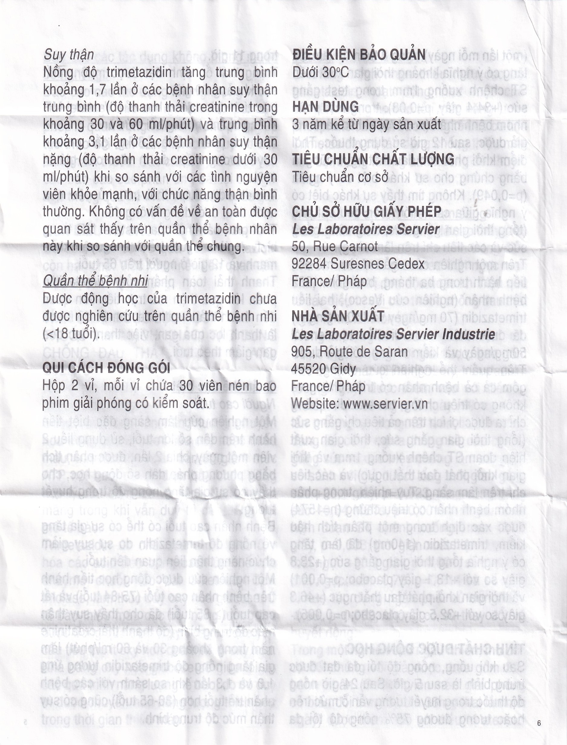 Hình ảnh Thuốc Vastarel MR Servier điều trị đau thắt ngực (2 vỉ x 30 viên)