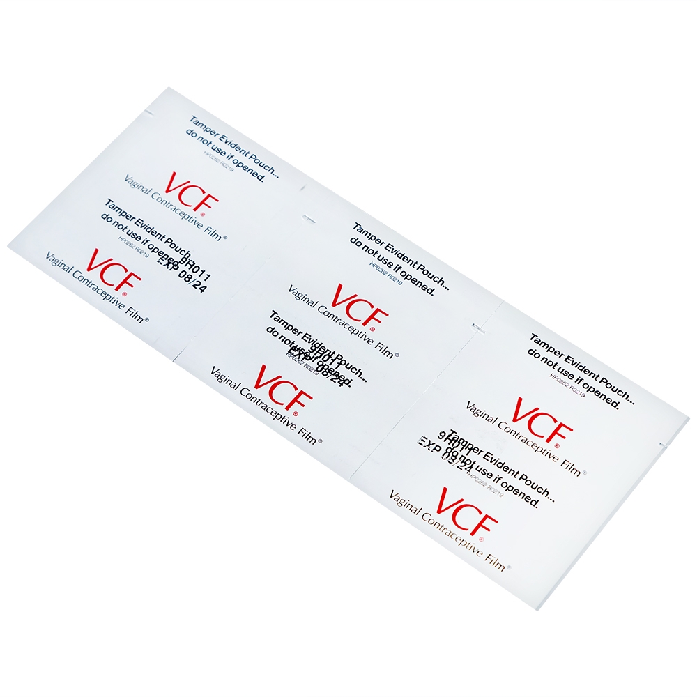 Hình ảnh Màng phim tránh thai VCF Botania có khả năng diệt tinh trùng mỗi lần giao hợp (3 miếng)