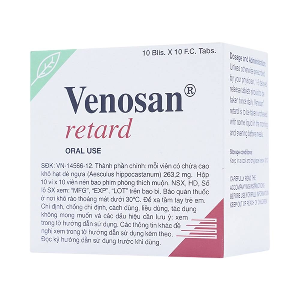 Hình ảnh Thuốc Venosan Retard 263.2mg Dr. Willmar Schwabe điều trị viêm tĩnh mạch huyết khối (10 vỉ x 10 viên)