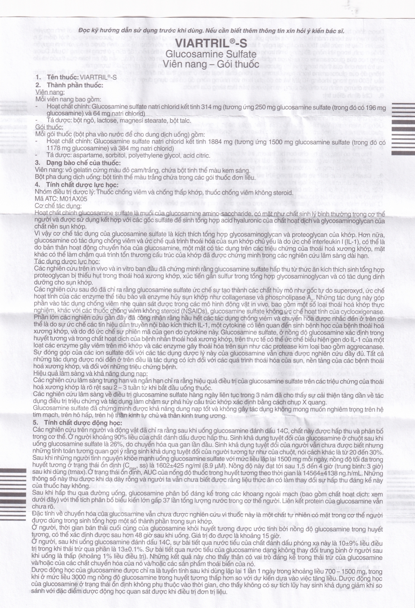 Hình ảnh Thuốc Viartril-S 250mg Rottapharm giảm triệu chứng thoái hóa khớp (80 viên)