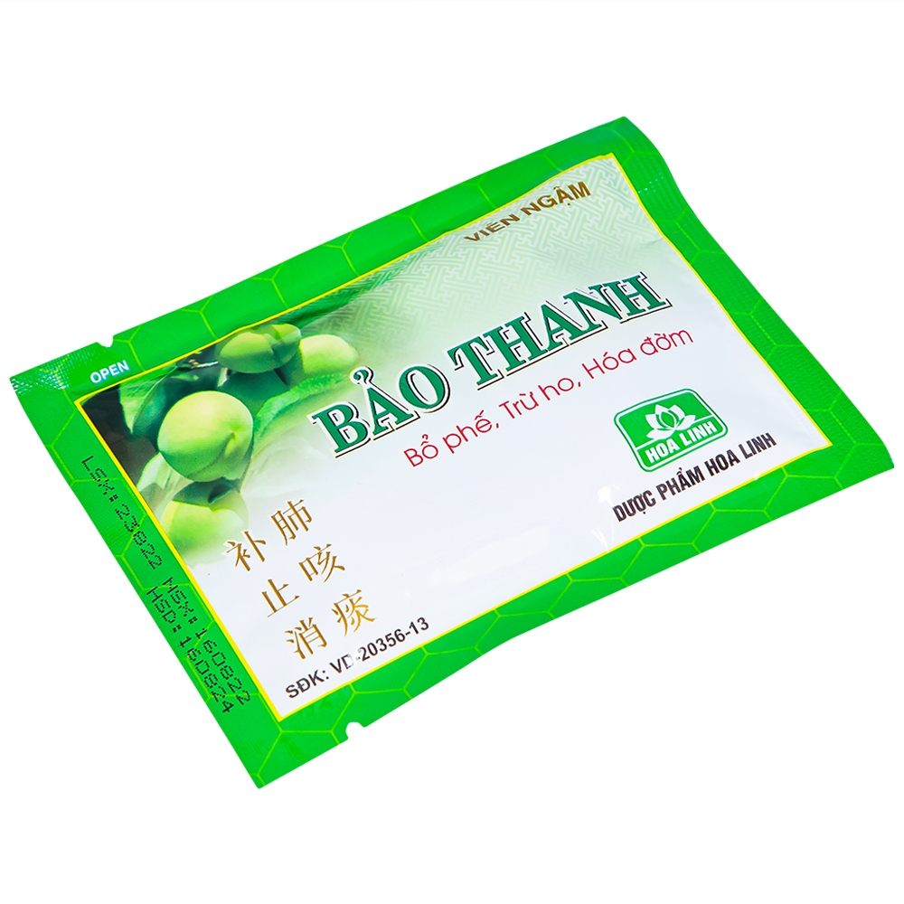 Hình ảnh Viên ngậm Bảo Thanh Hoa Linh bổ phế, trừ ho, hoá đờm (20 vỉ x 5 viên)