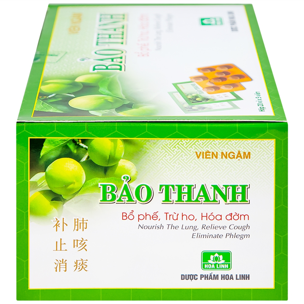 Hình ảnh Viên ngậm Bảo Thanh Hoa Linh bổ phế, trừ ho, hoá đờm (20 vỉ x 5 viên)
