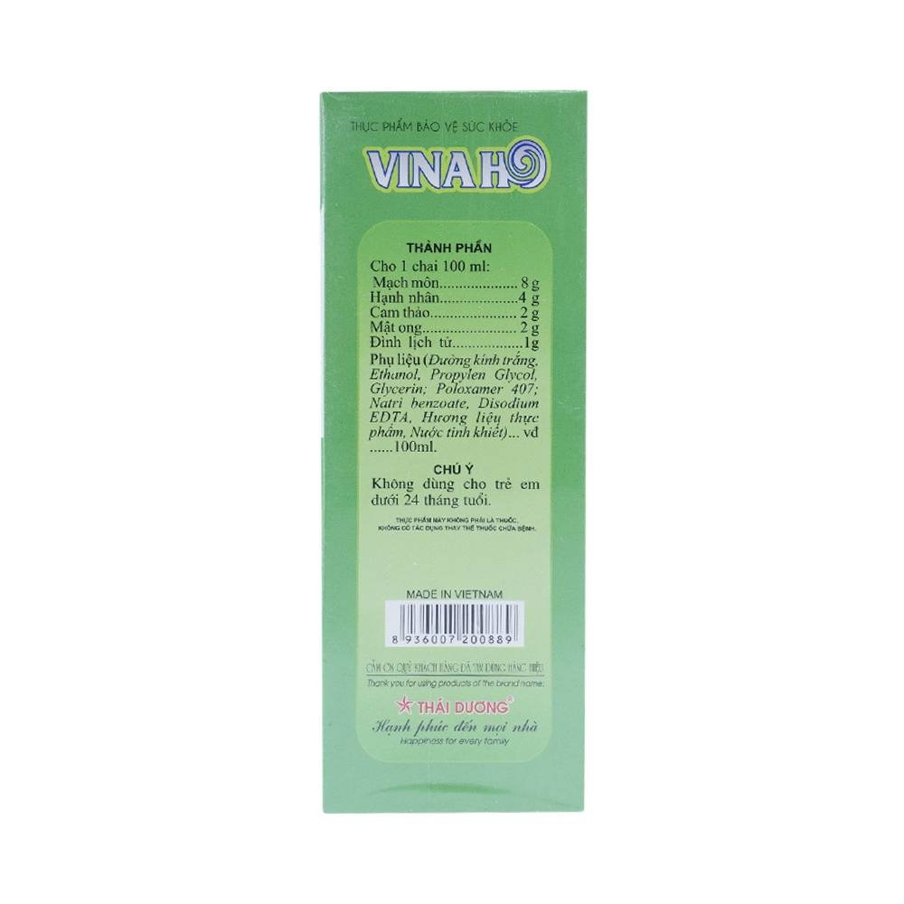 Hình ảnh Viên uống Vinaho Thái Dương bổ phế, hỗ trợ làm giảm các chứng ho (100ml)