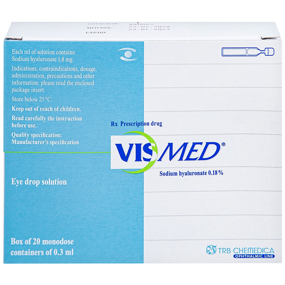 Hình ảnh Thuốc nhỏ mắt Vismed TRB Chemedica điều trị khô mắt (20 ống x 0.3ml)