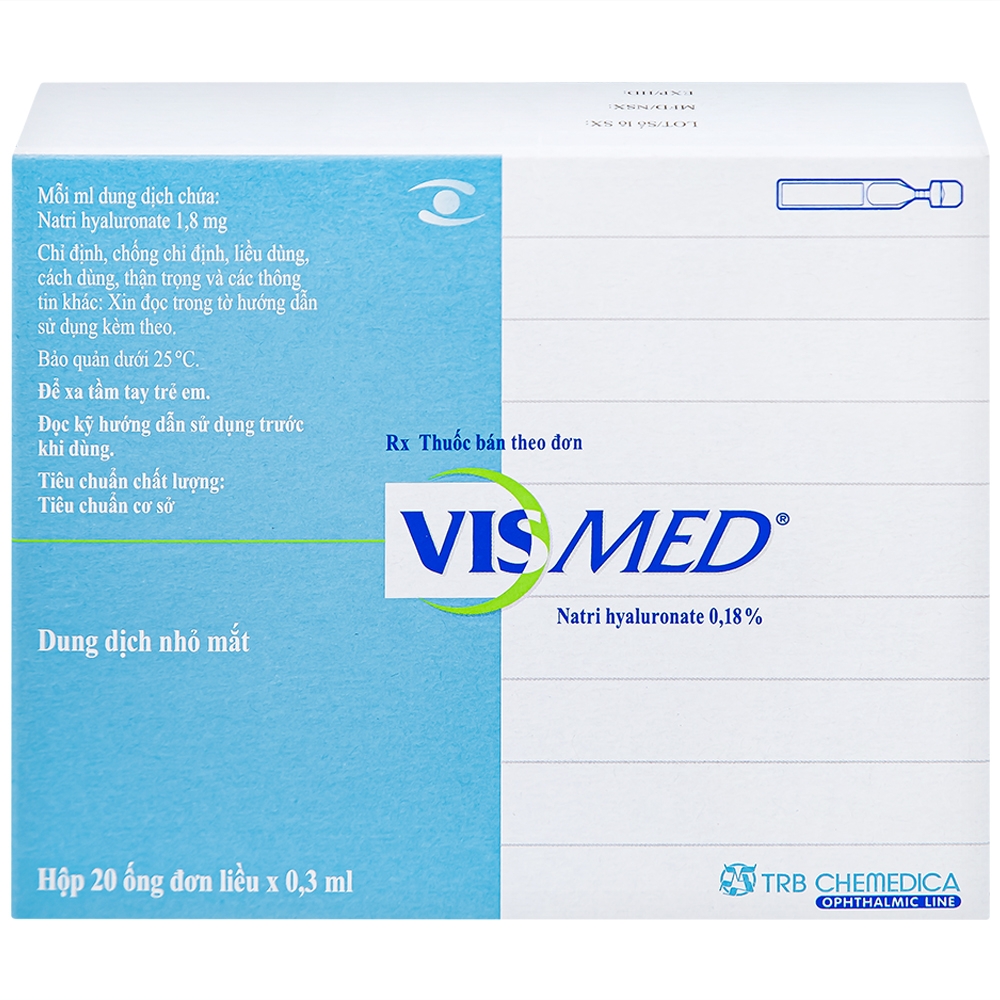 Hình ảnh Thuốc nhỏ mắt Vismed TRB Chemedica điều trị khô mắt (20 ống x 0.3ml)