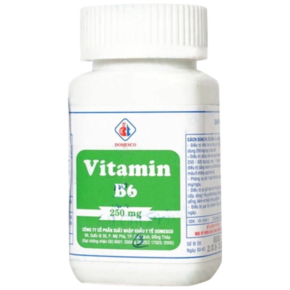 Hình ảnh Thuốc Vitamin B6 250mg Domesco điều trị thiếu hụt Vitamin B6 (100 viên)