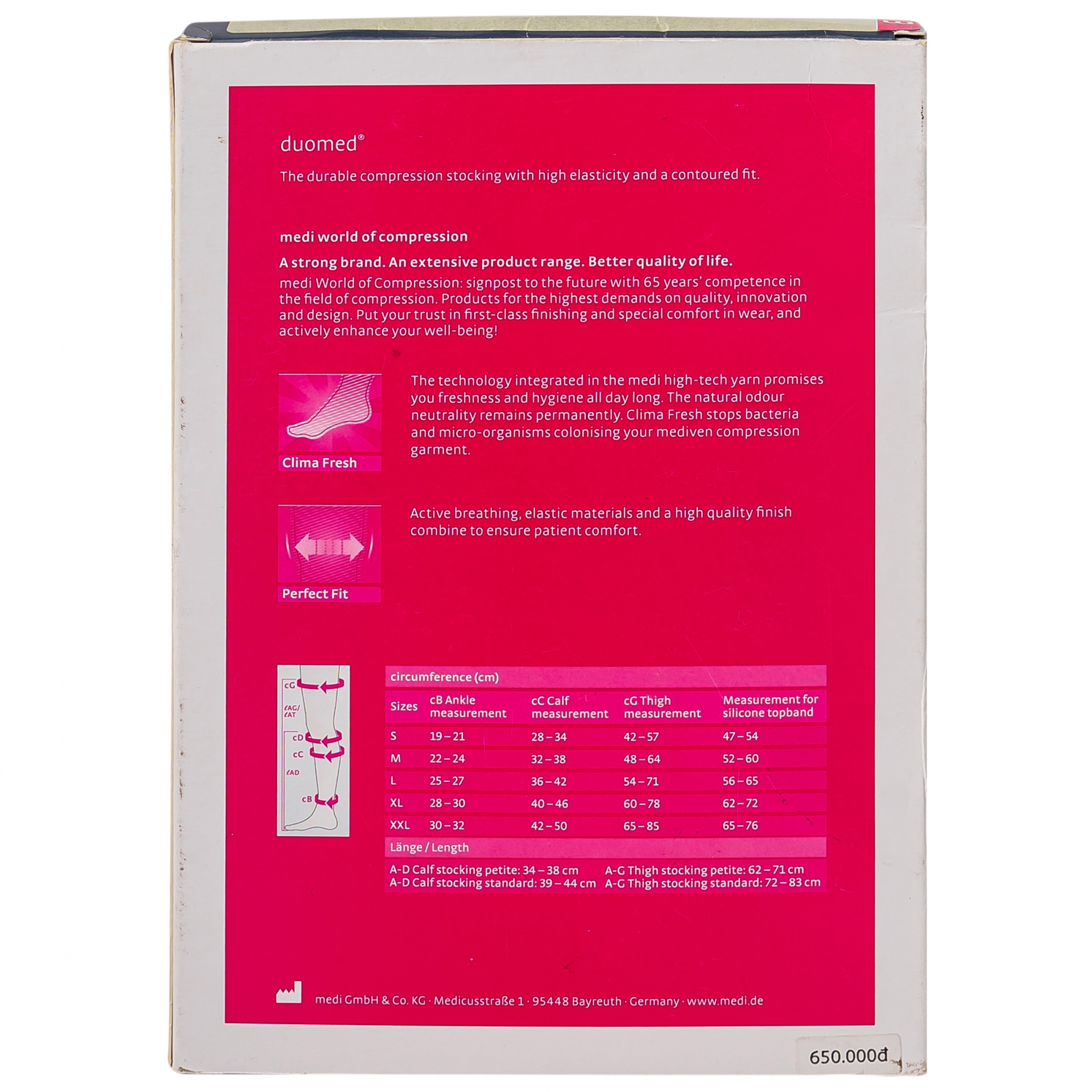 Hình ảnh Vớ gối y khoa Duomed size L hỗ trợ điều trị suy tĩnh mạch, phù chân, đau nhức chân