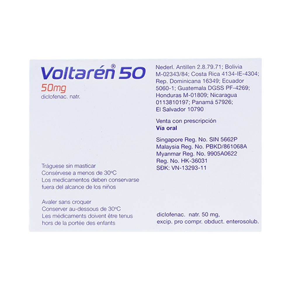 Hình ảnh Thuốc Voltaren 50mg Novartis điều trị viêm và thoái hóa của bệnh thấp khớp (1 vỉ x 5 viên)