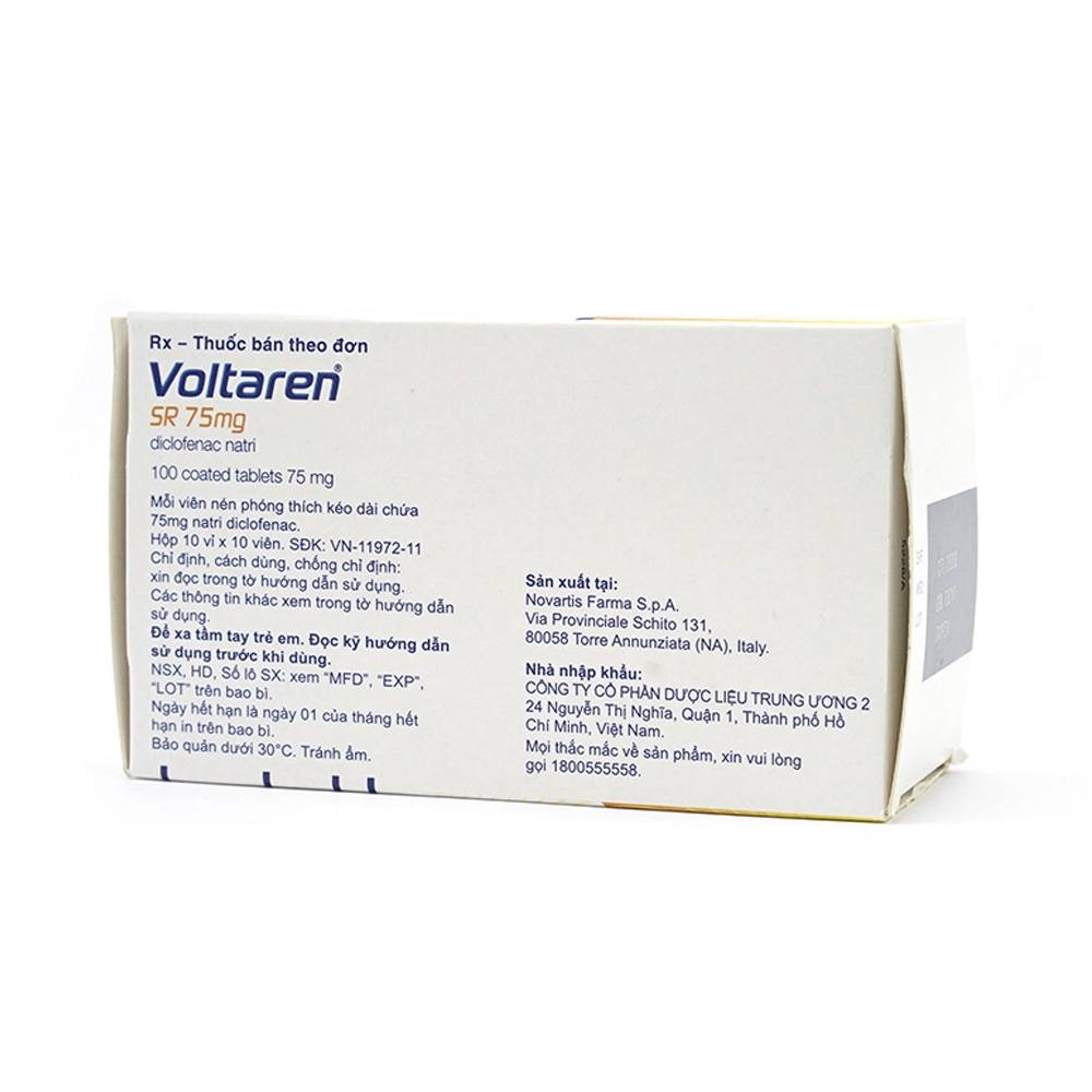 Hình ảnh Thuốc Voltaren SR 75mg Novartis điều trị viêm và thoái hóa của bệnh thấp khớp (10 vỉ x 10 viên)