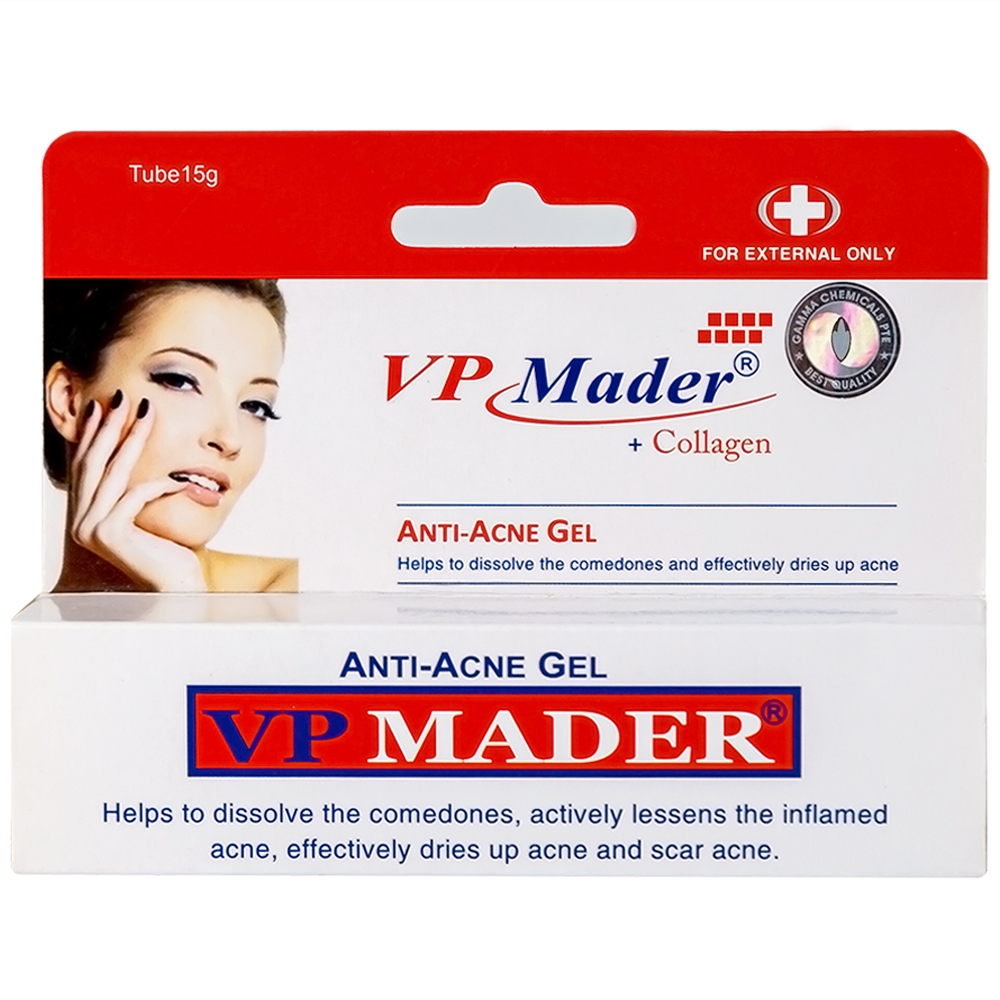 Hình ảnh Gel VP Mader 15g Gamma làm khô và hỗ trợ trị các loại mụn bọc, mụn mủ, mụn đầu đen