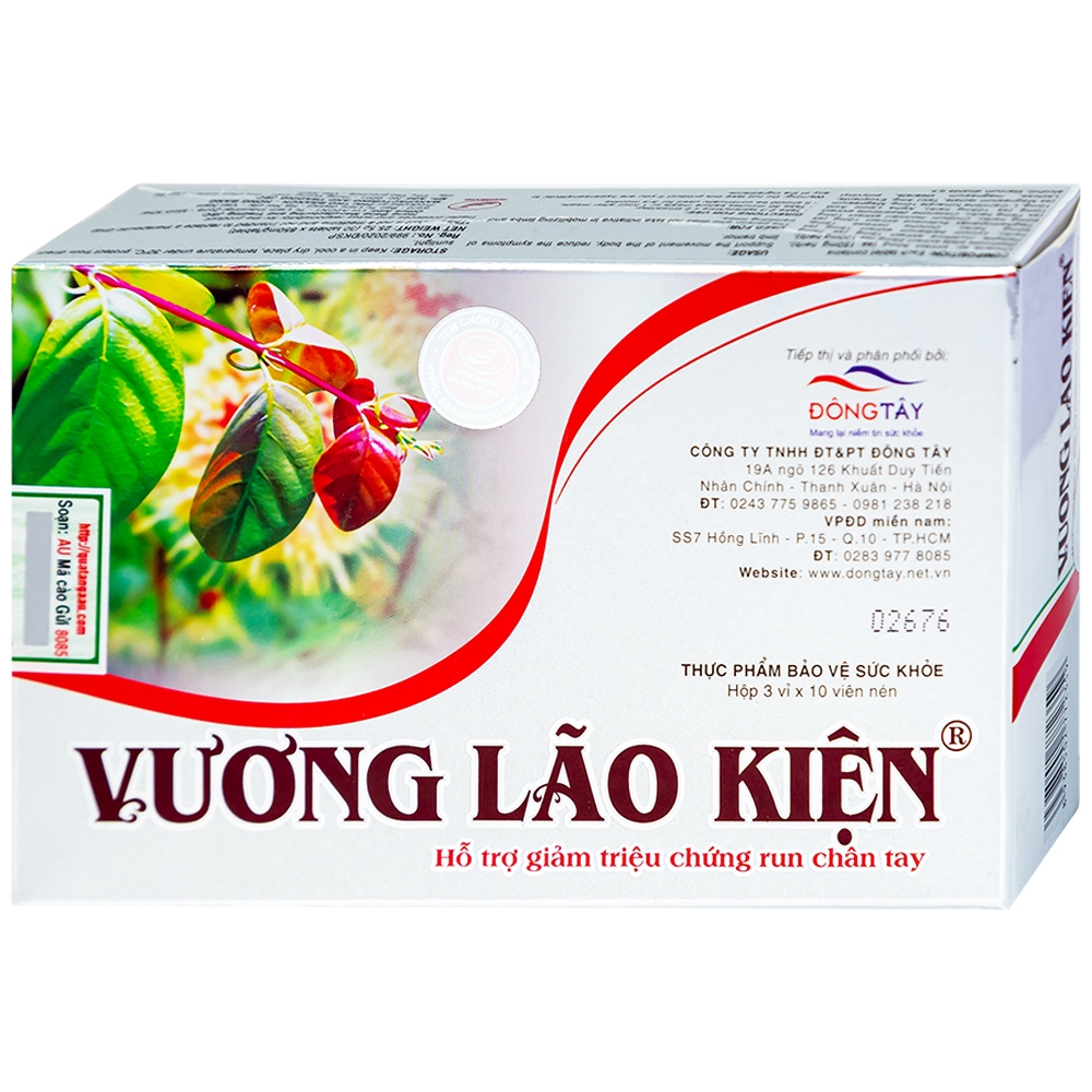 Hình ảnh Viên uống Vương Lão Kiện Đông Tây hỗ trợ giảm triệu chứng run chân tay (3 vỉ x 10 viên)