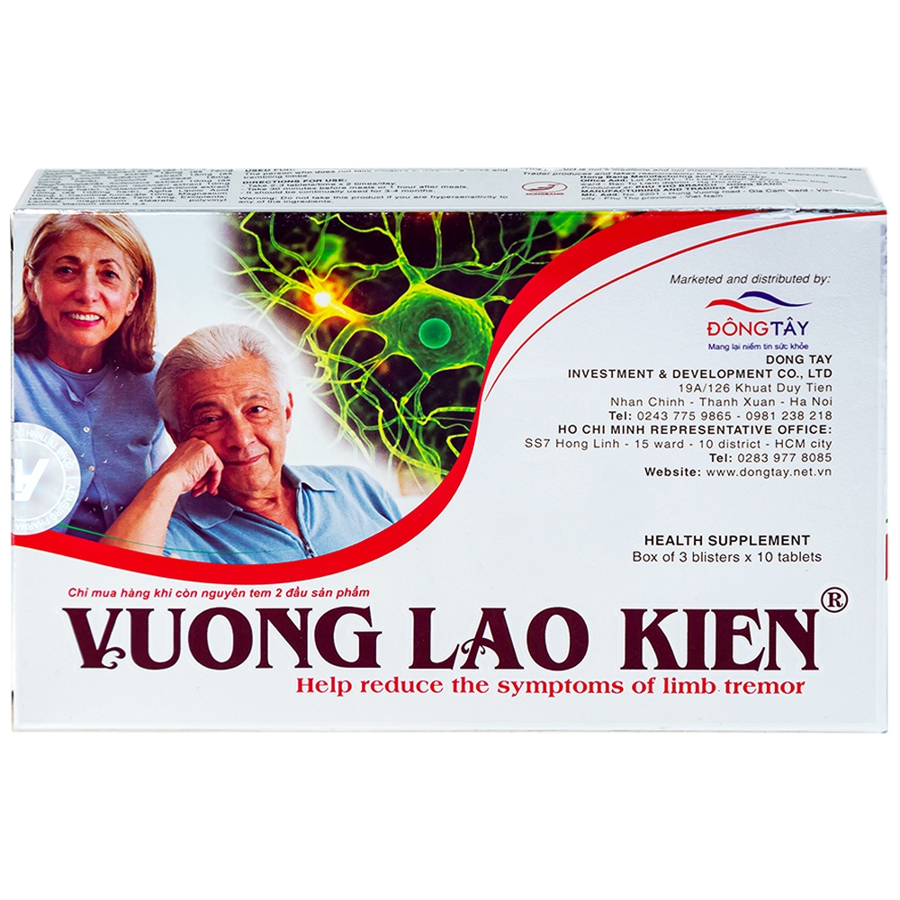 Hình ảnh Viên uống Vương Lão Kiện Đông Tây hỗ trợ giảm triệu chứng run chân tay (3 vỉ x 10 viên)