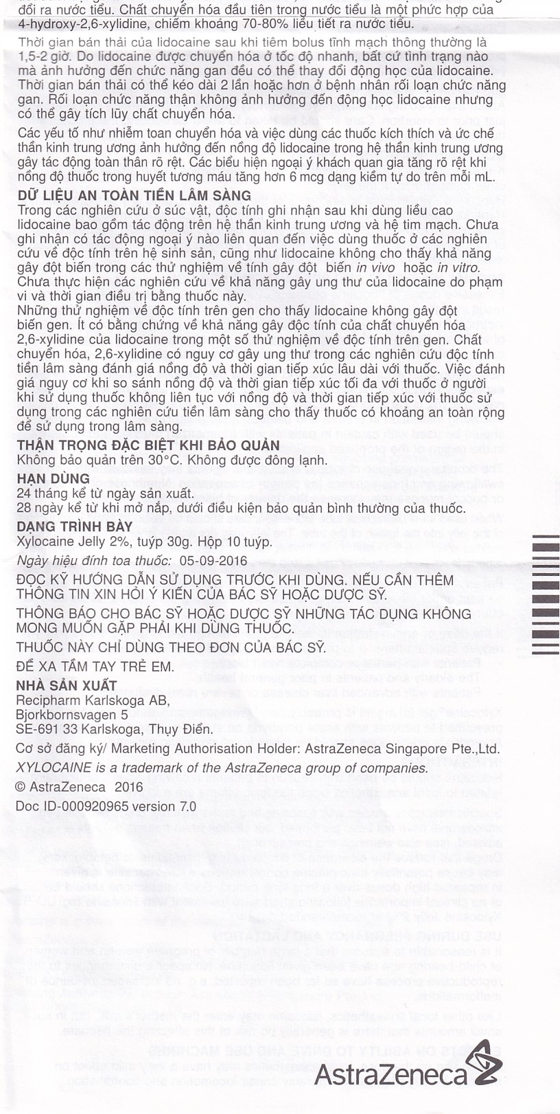 Hình ảnh Gel Xylocaine Jelly 2% AstraZeneca gây tê bôi trơn bề mặt (30g)