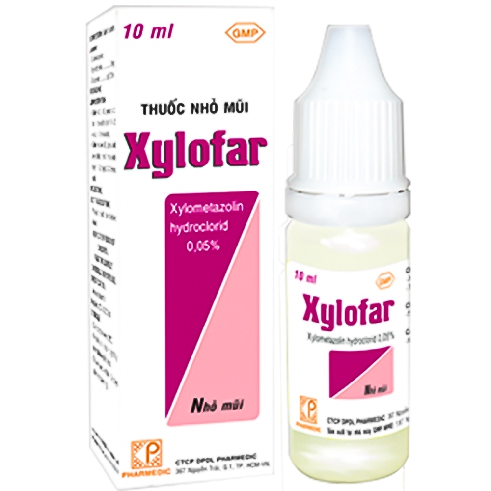 Hình ảnh Thuốc nhỏ mũi Xylofar Pharmedic điều trị triệu chứng nghẹt mũi, sổ mũi (10ml)
