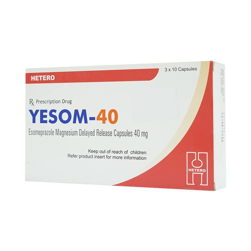 Hình ảnh Thuốc Yesom 40 Hetero điều trị loét dạ dày - tá tràng lành tính (3 vỉ x 10 viên)