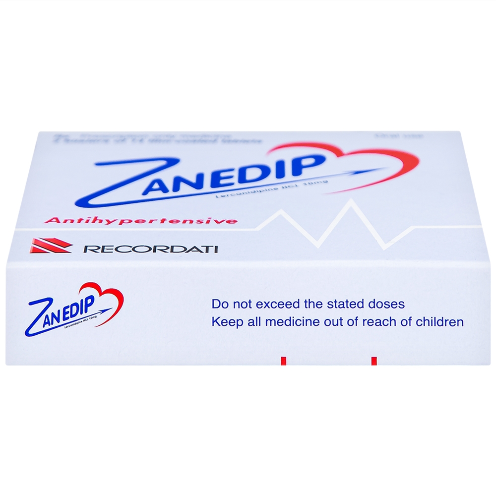Hình ảnh Thuốc Zanedip 10mg Recordati điều trị tăng huyết áp vô căn (2 vỉ x 14 viên)