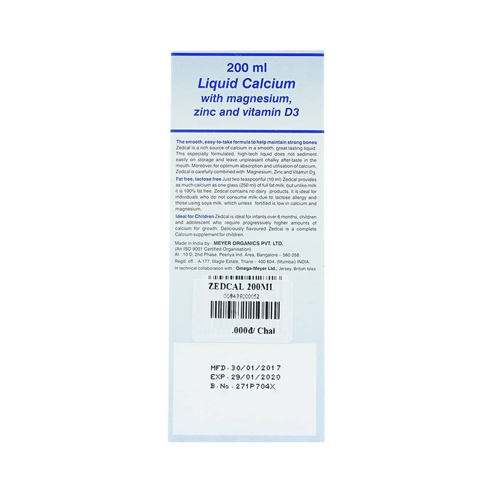 Hình ảnh Siro Zedcal Meyer bổ sung Canxi và thiếu hụt Vitamin D3 (200ml)