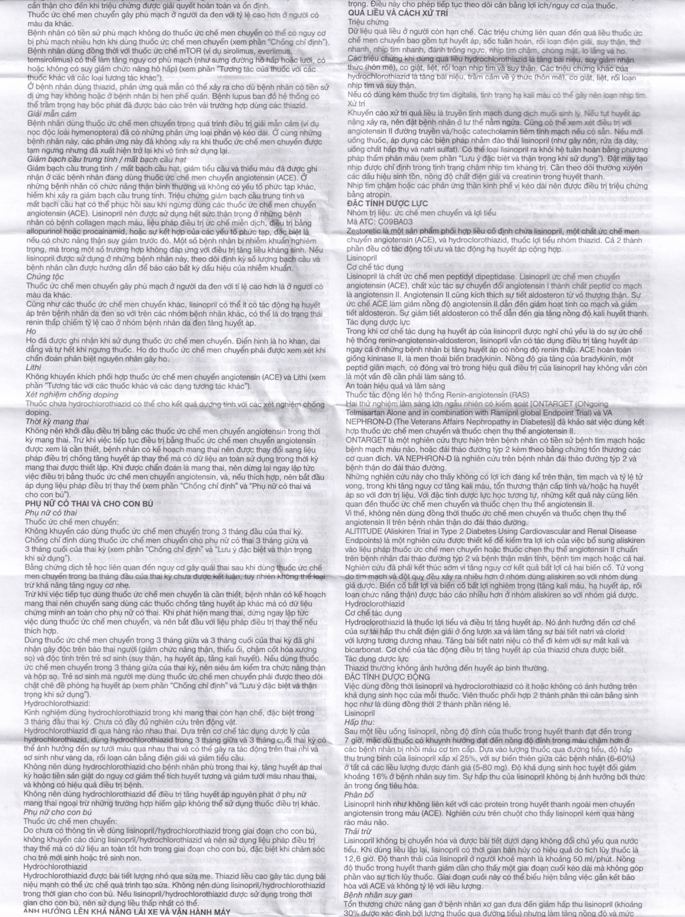 Hình ảnh Thuốc Zestoretic-20 AstraZeneca điều trị tăng huyết áp nguyên phát (2 vỉ x 14 viên)