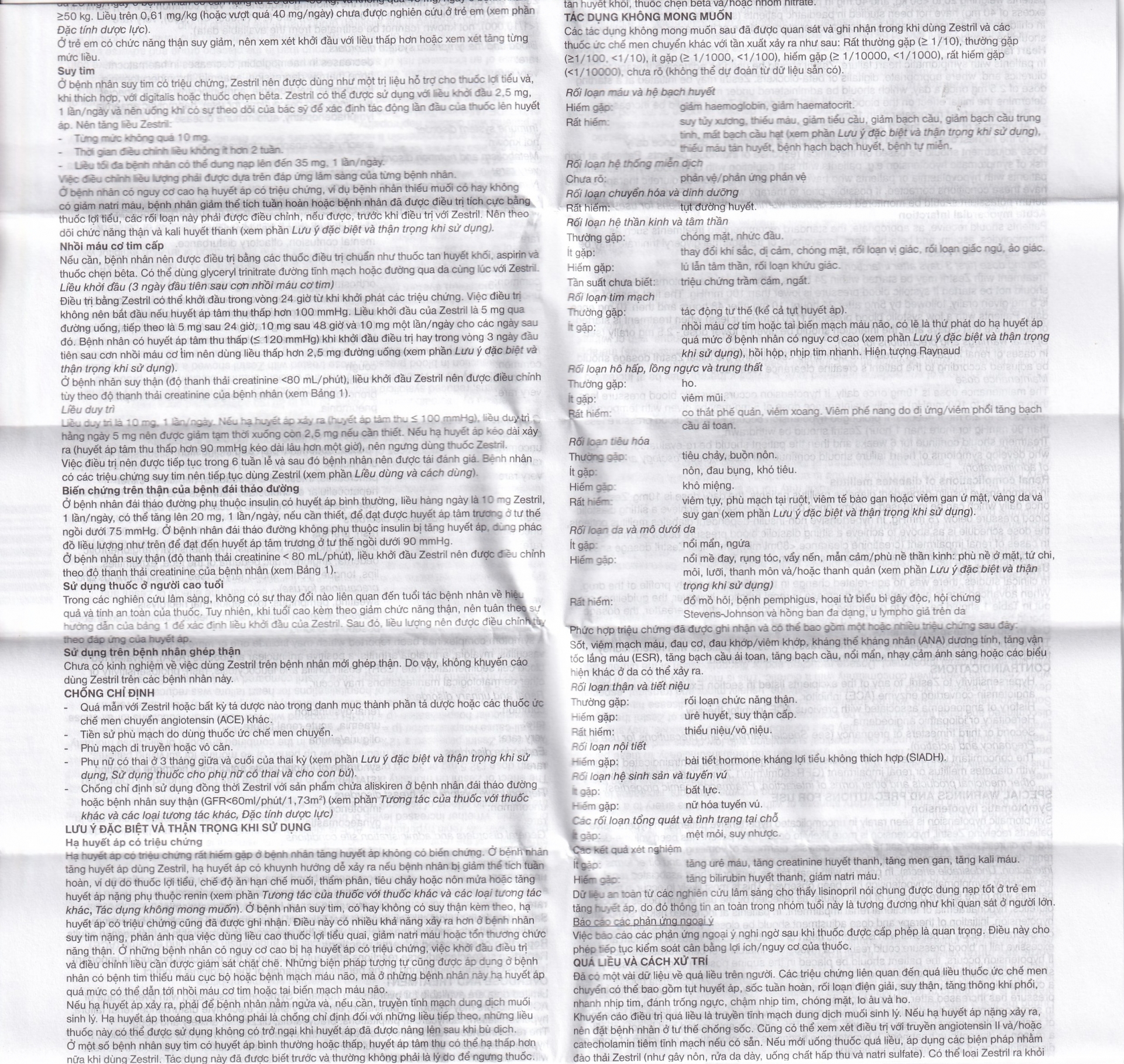 Hình ảnh Thuốc Zestril 10mg AstraZeneca điều trị tăng huyết áp, suy tim (2 vỉ x 14 viên)