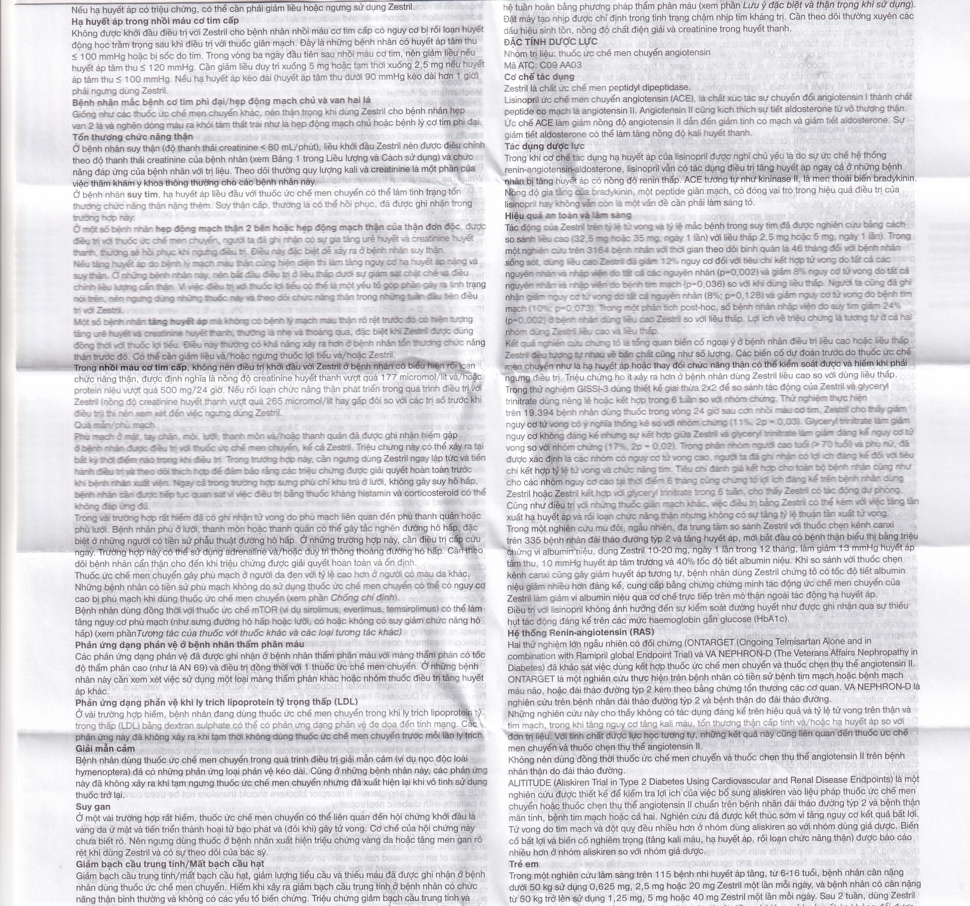 Hình ảnh Thuốc Zestril 10mg AstraZeneca điều trị tăng huyết áp, suy tim (2 vỉ x 14 viên)