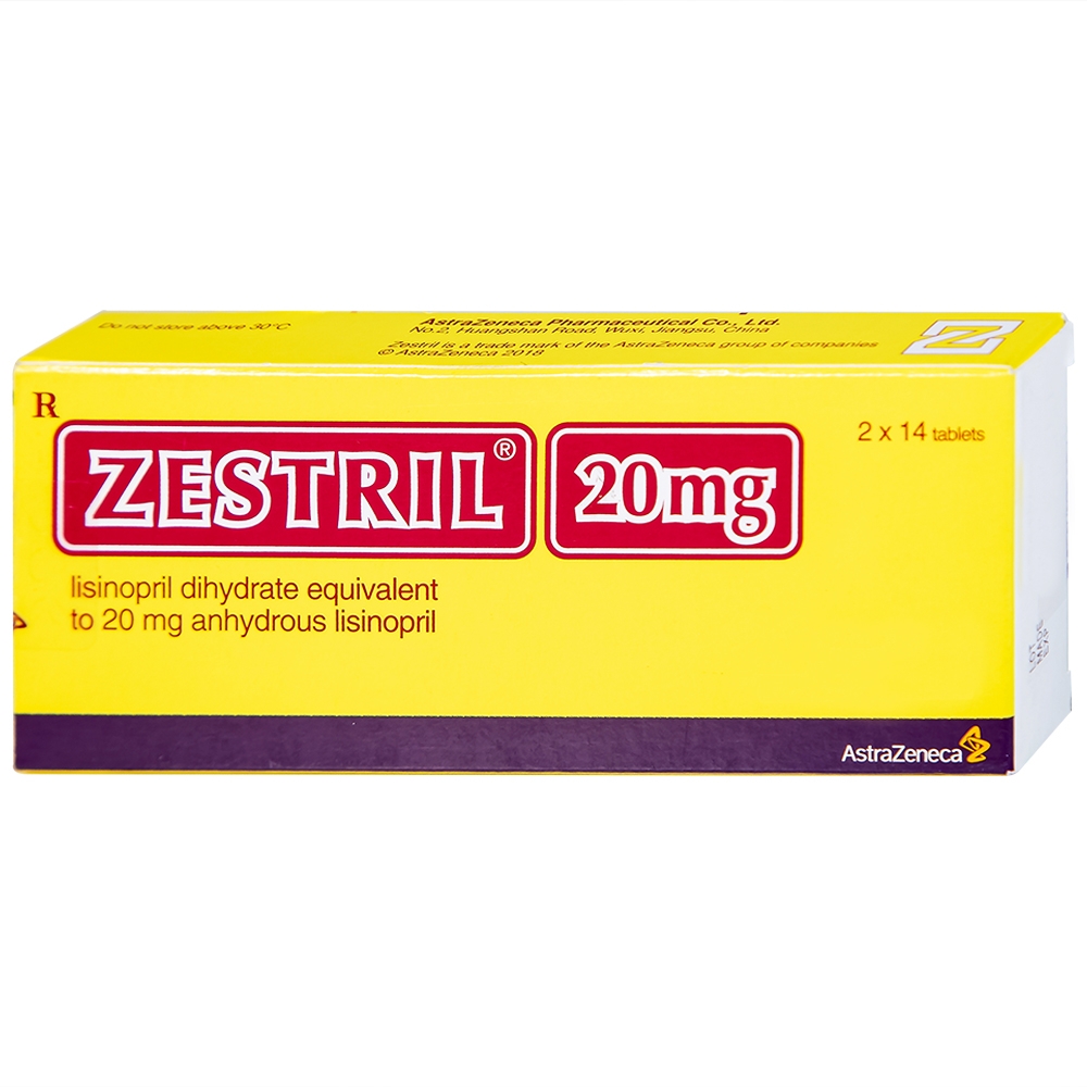 Hình ảnh Thuốc Zestril 20mg AstraZeneca điều trị tăng huyết áp, suy tim (2 vỉ x 14 viên)