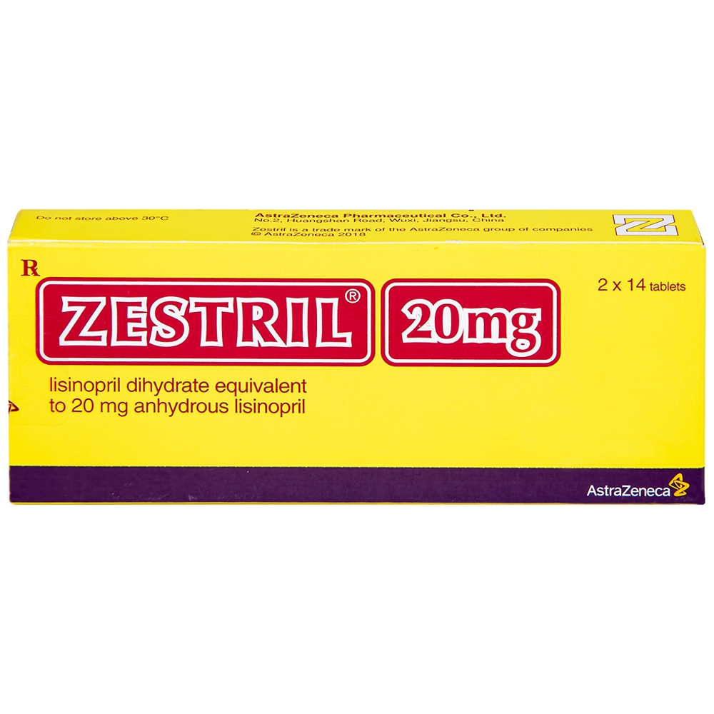 Hình ảnh Thuốc Zestril 20mg AstraZeneca điều trị tăng huyết áp, suy tim (2 vỉ x 14 viên)