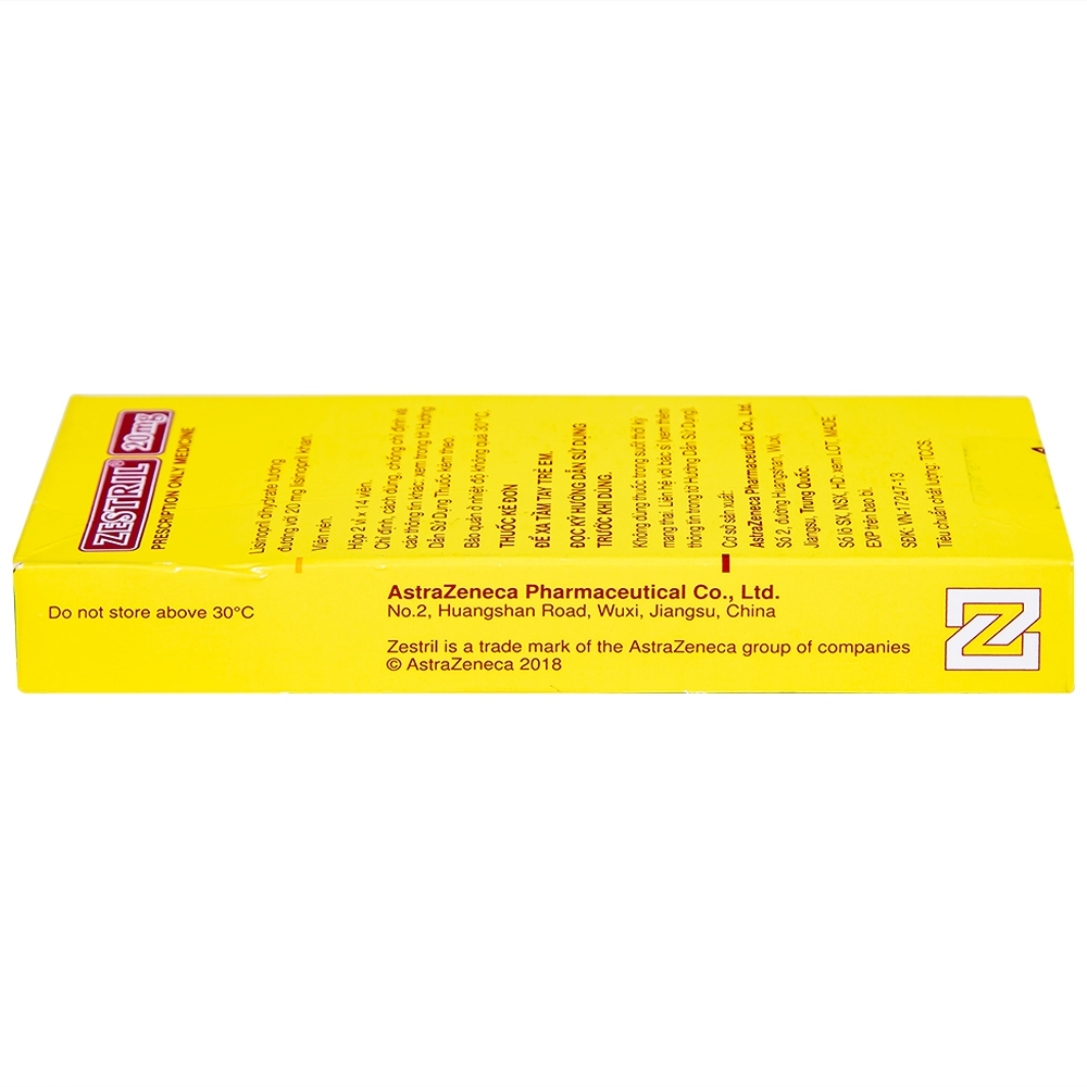 Hình ảnh Thuốc Zestril 20mg AstraZeneca điều trị tăng huyết áp, suy tim (2 vỉ x 14 viên)